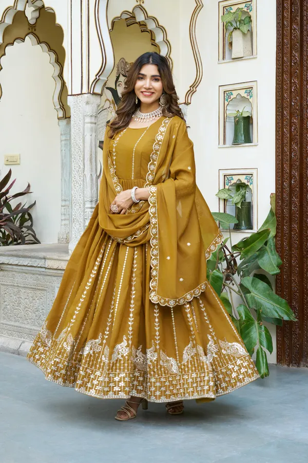 Mustard_Georgette_7_Mm_Sequence_Embroidered_Festive_Gown_For_Women
