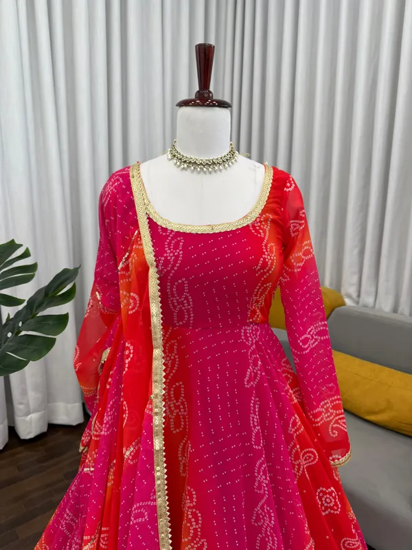 Ombre_Pink_&_Orange_Bandhej_Anarkali_Suit_For_Women