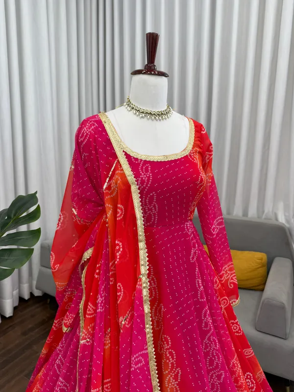 Ombre_Pink_&_Orange_Bandhej_Anarkali_Suit_For_Women