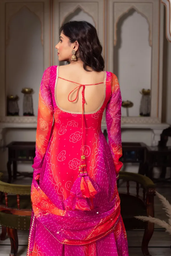 Ombre_Pink_&_Orange_Bandhej_Anarkali_Suit_For_Women