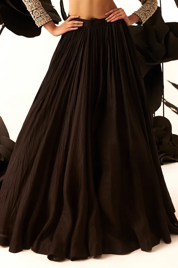 Black_Organza,_Net_Pearls,_Persian_Fleur_Embroidered_Blouse_With_Gathered_Skirt_For_Women