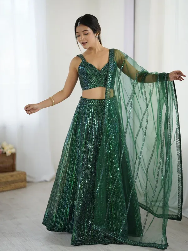 Sparkling_Green_Net_Lehenga_For_Women