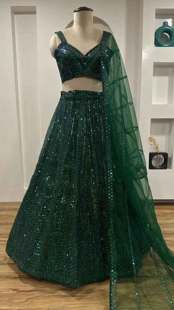 Sparkling_Green_Net_Lehenga_For_Women
