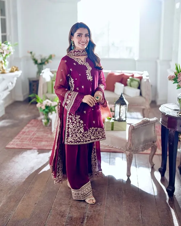 French_Crepe_Embroidered_Sequence_Work_Kurta_Palazzo_Dupatta_Set_For_Women