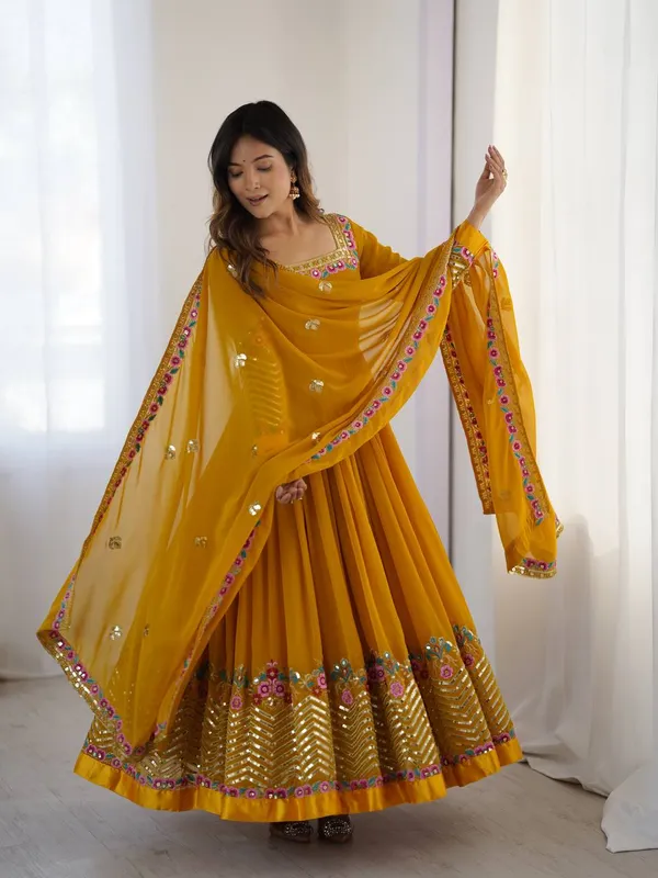 Mustard_Georgette_Embroidered_Sequence_Anarkali_Suit_For_Women