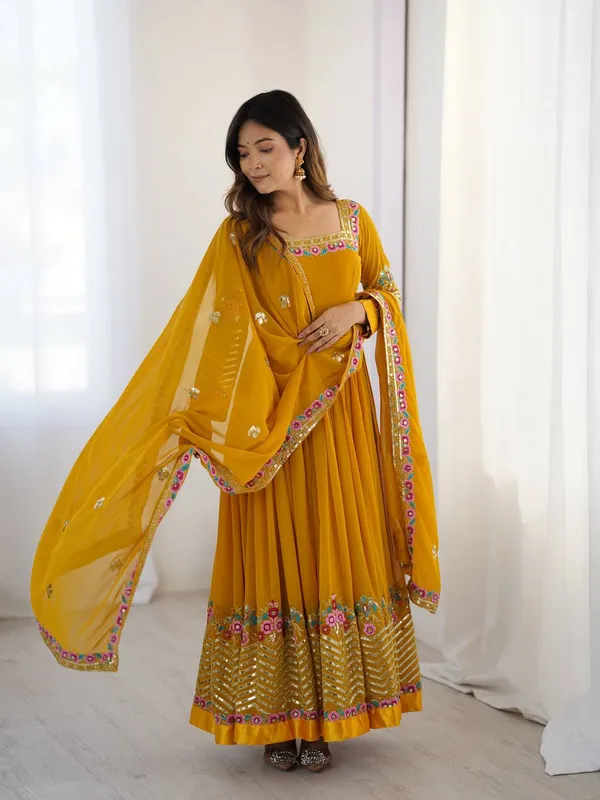 Mustard_Georgette_Embroidered_Sequence_Anarkali_Suit_For_Women