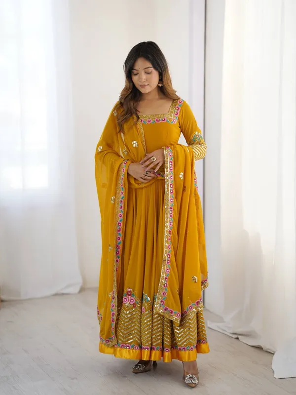 Mustard_Georgette_Embroidered_Sequence_Anarkali_Suit_For_Women