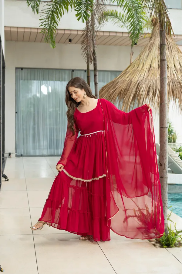 Red_60_Gram_Micro_Cotton_Kediya_Sharara_For_Women