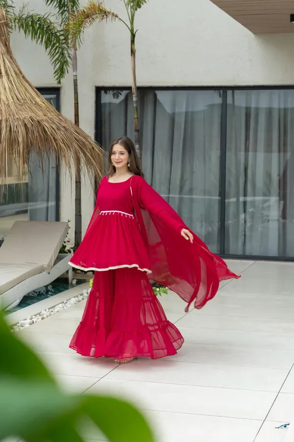 Red_60_Gram_Micro_Cotton_Kediya_Sharara_For_Women