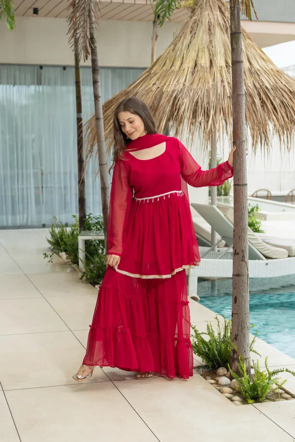 Red_60_Gram_Micro_Cotton_Kediya_Sharara_For_Women