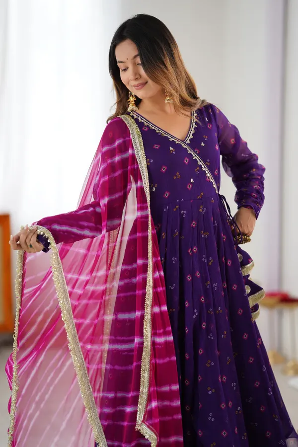 Purple_Georgette_Bandhani_Anarkali_Suit_For_Women