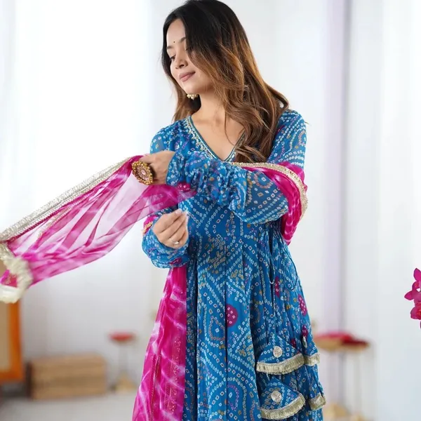 Blue_Georgette_Bandhani_Anarkali_Suit_For_Women