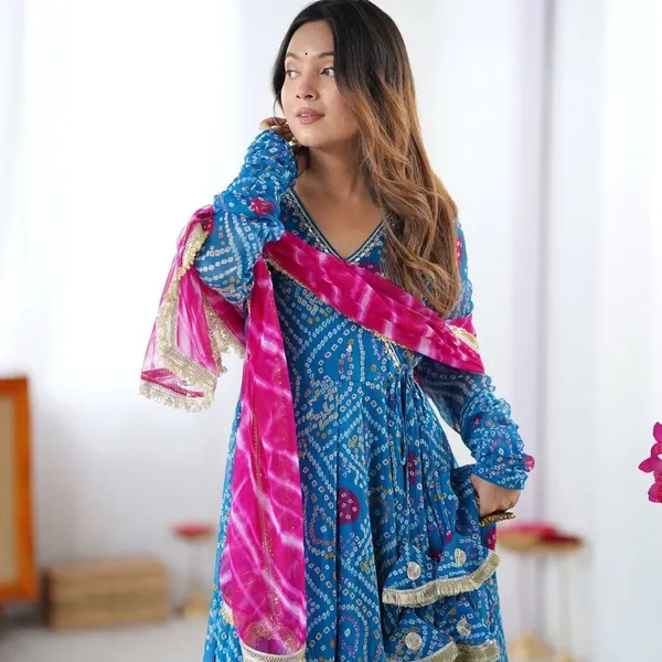 Blue_Georgette_Bandhani_Anarkali_Suit_For_Women