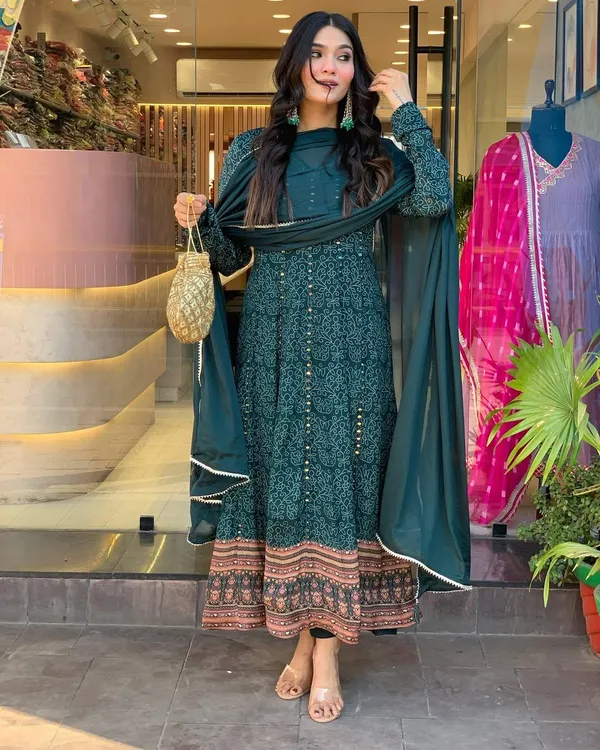 Peacock_Blue_Maslin_Printed_Embroidered_Festive_Suit_Set_For_Women