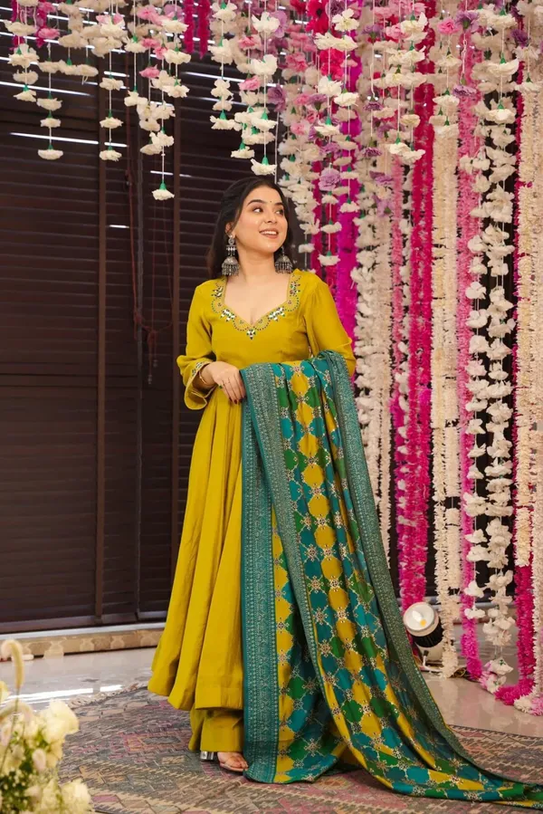Yellow_Chanderi_Silk_Sequence_Embroidered_Anarkali_Suit_For_Women