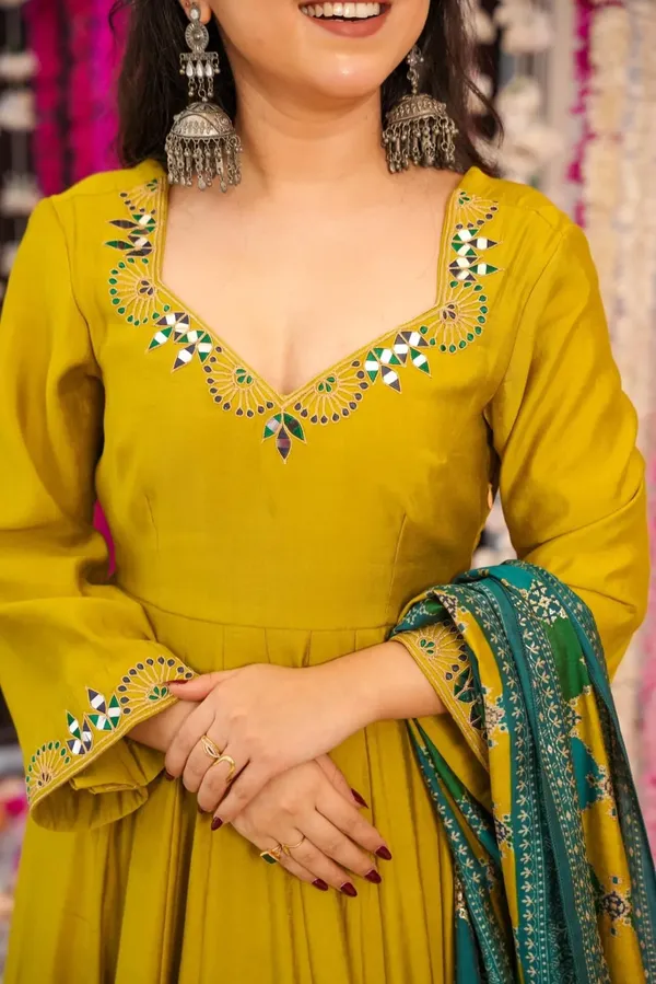 Yellow_Chanderi_Silk_Sequence_Embroidered_Anarkali_Suit_For_Women