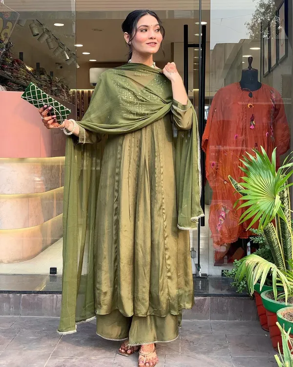 Muted_Earthy_Green_Chinon_Embroidered_Suit_Set_For_Women