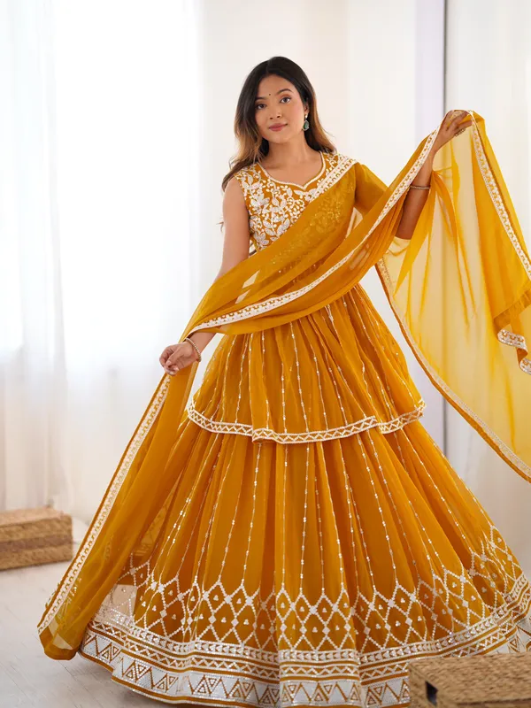 Mustard_Georgette_Thread_Sequence_Work_Sharara_Suit_For_Women