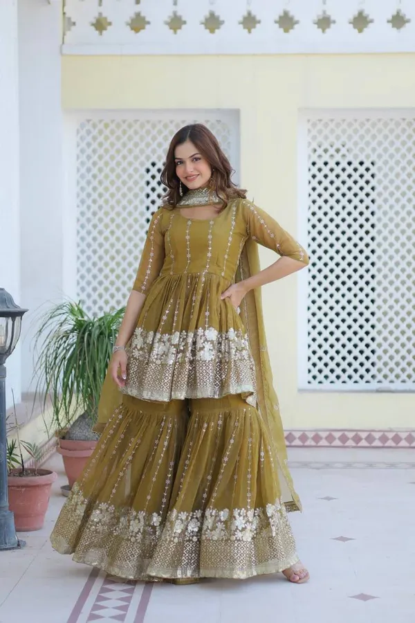 Mustard_Shimmer_Sharara_Suit_With_Dupatta_For_Women