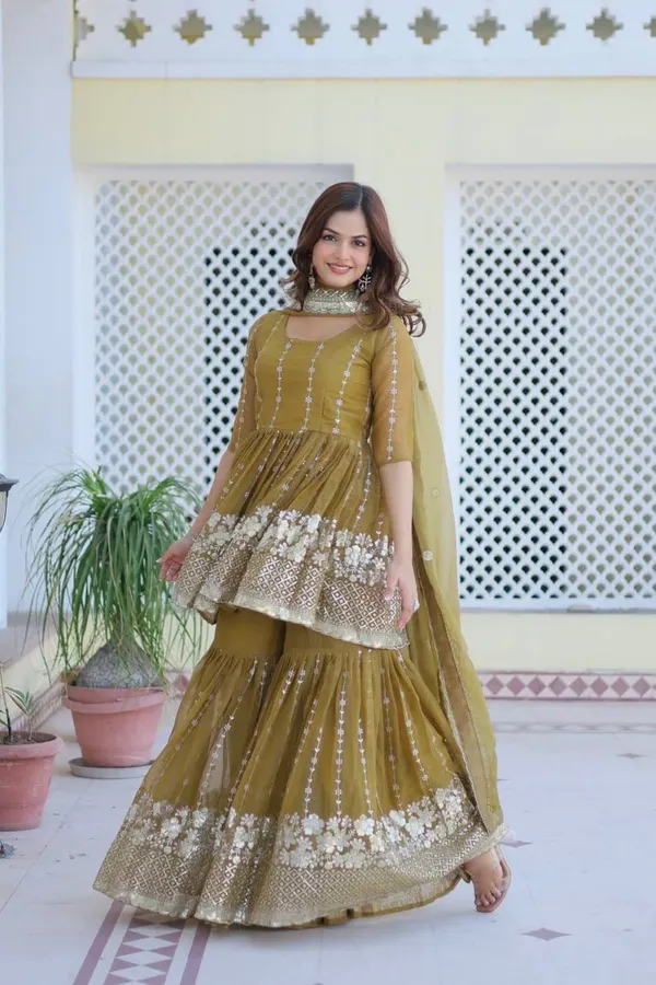Mustard_Shimmer_Sharara_Suit_With_Dupatta_For_Women