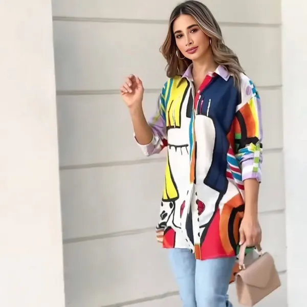 Colourful_Linen_Long_Shirt_For_Women