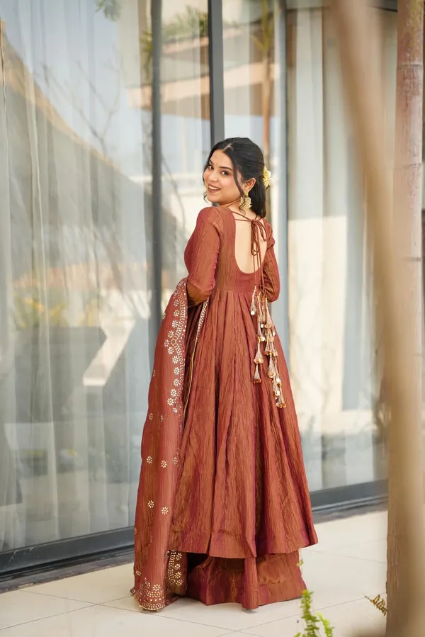 Rust_Orange_Shimmer_Silk_Embroidered_Anarkali_Suit_For_Women
