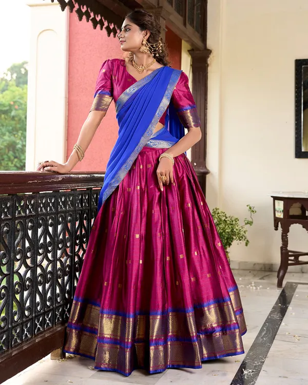 Pink_Colour_Cotton_Silk_Designer_Lehenga_Choli_For_Women