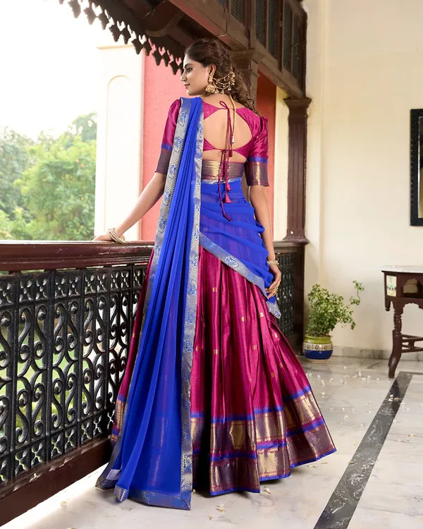 Pink_Colour_Cotton_Silk_Designer_Lehenga_Choli_For_Women