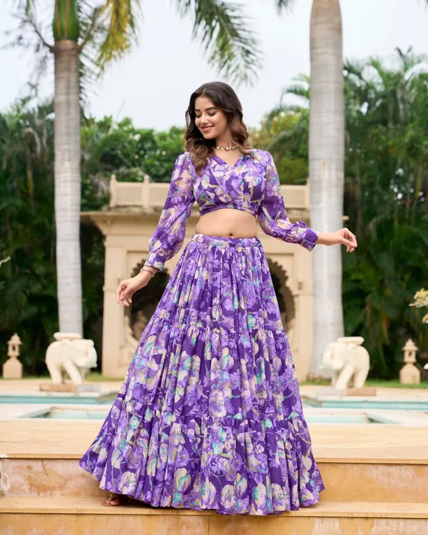 Purple_Colour_Georgette_Printed_Crop_Top_Lehenga_Choli_For_Women