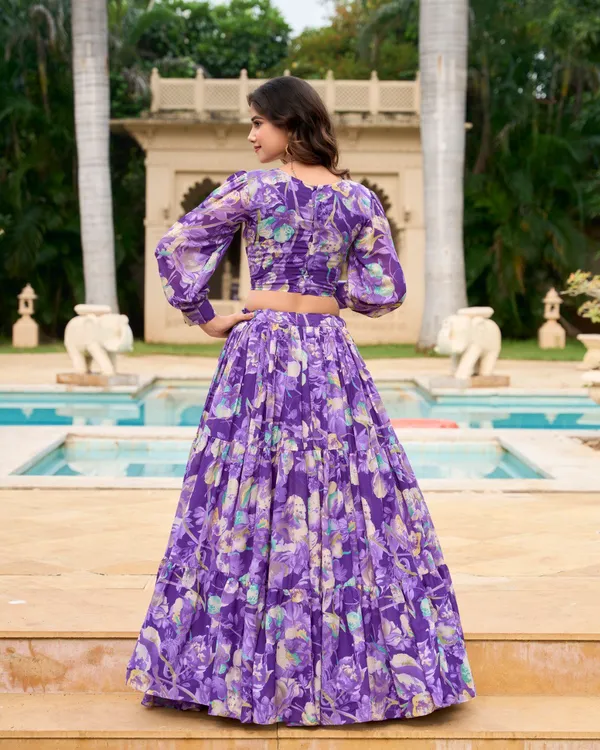 Purple_Colour_Georgette_Printed_Crop_Top_Lehenga_Choli_For_Women