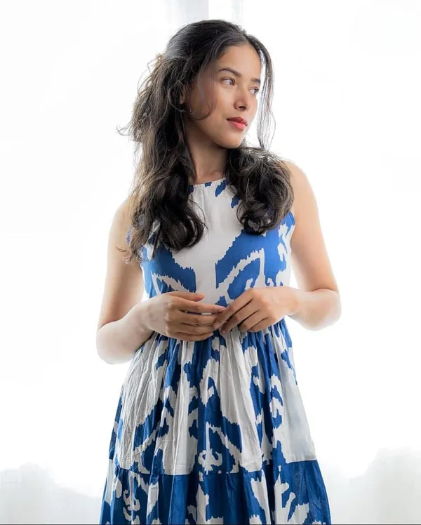 Only_2_Left_-_Cotton_Printed_Lotus_Flower_Midi_Dress_For_Women
