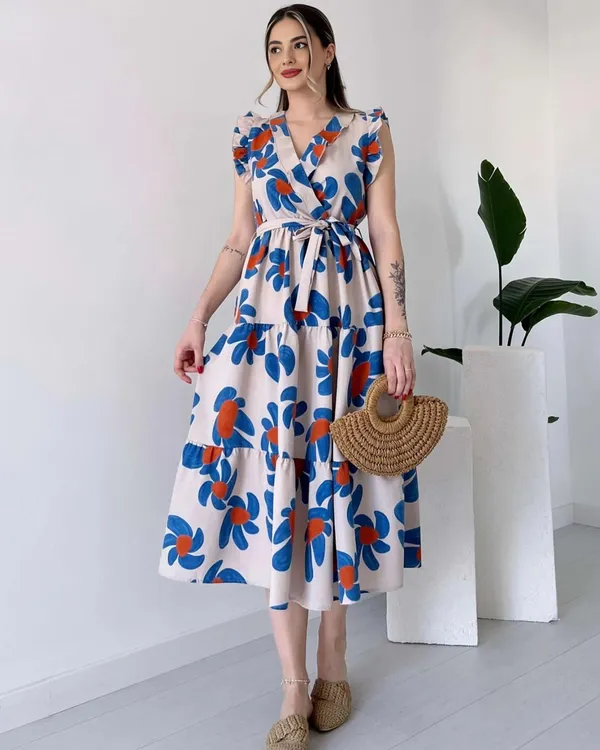 Cotton_Floral_Printed_Casual_Belted_Maxi_Dress_For_Women