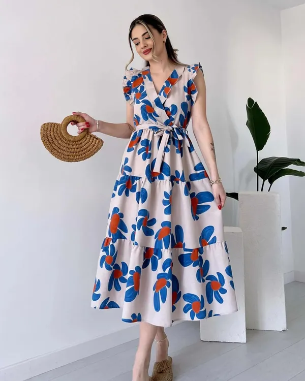 Cotton_Floral_Printed_Casual_Belted_Maxi_Dress_For_Women
