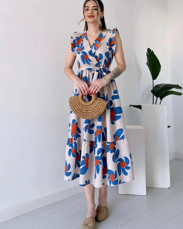 Cotton_Floral_Printed_Casual_Belted_Maxi_Dress_For_Women