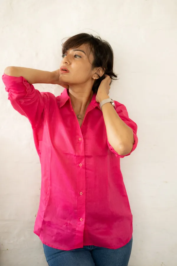 Pink_Solid_Comfy_Casual_Shirt_For_Women