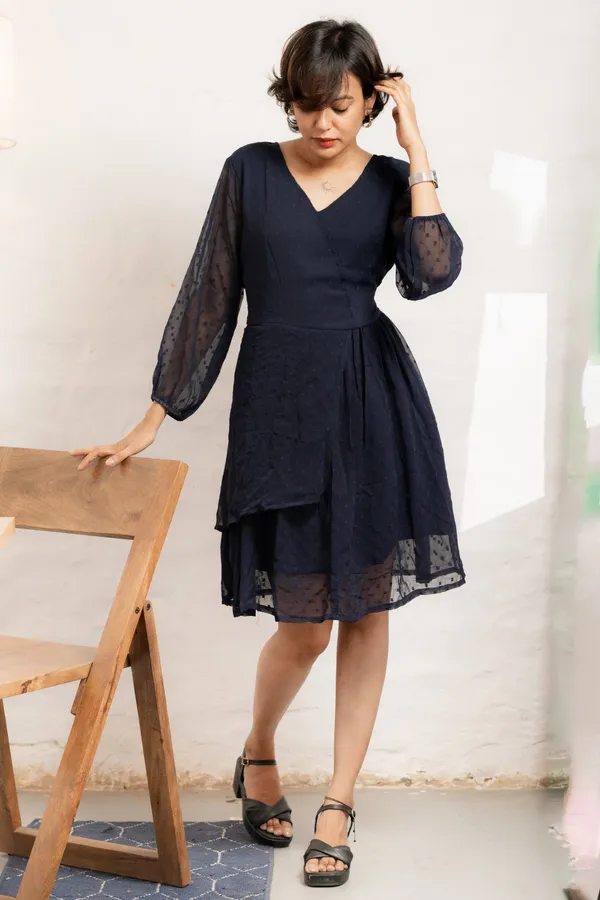 Georgette_Ruffle_Hem_Wrap_Mini_Dress_For_Women