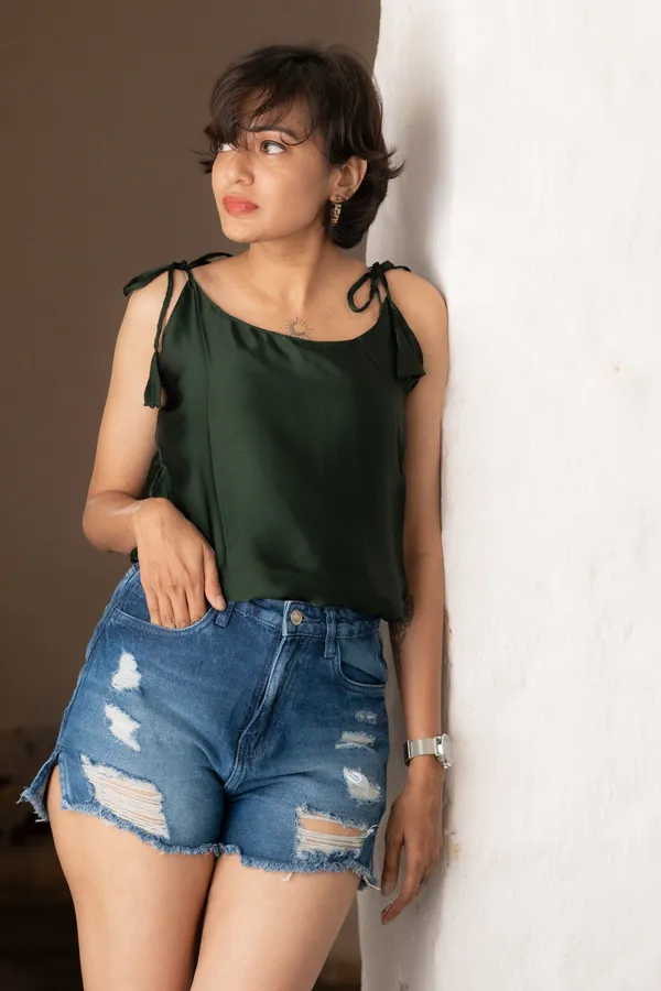 Green_Satin_Strappy_Top_For_Women