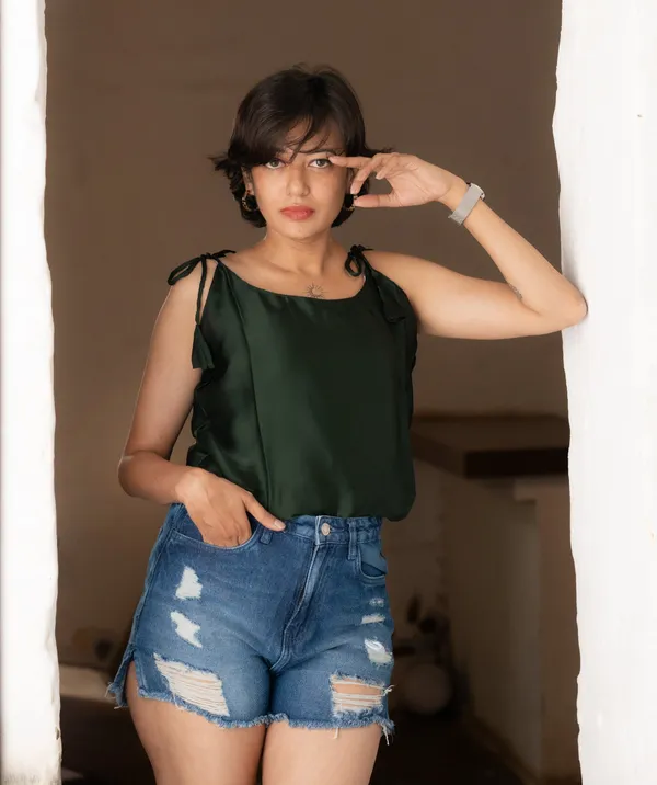Green_Satin_Strappy_Top_For_Women