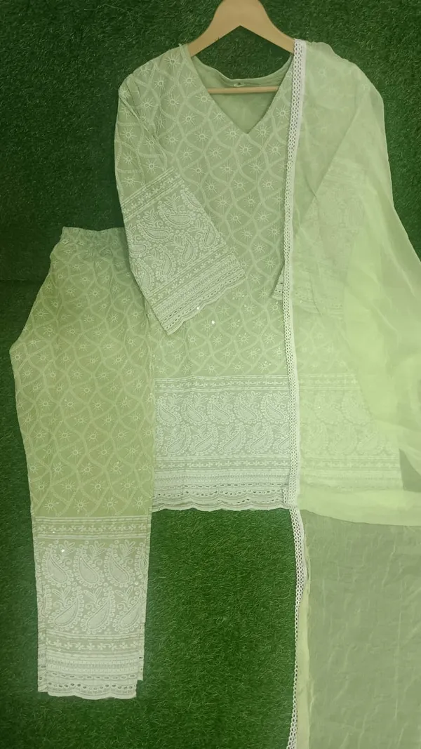 Pista_Green_Chikankari_Embroidered_Kurta_Pant_&_Dupatta_For_Women