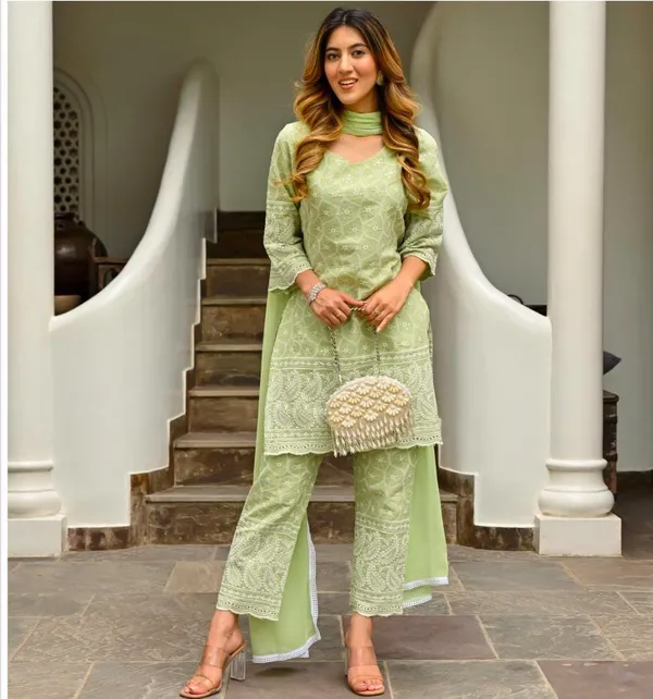 Pista_Green_Chikankari_Embroidered_Kurta_Pant_&_Dupatta_For_Women