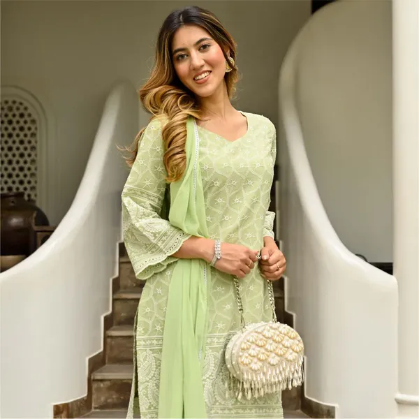 Pista_Green_Chikankari_Embroidered_Kurta_Pant_&_Dupatta_For_Women