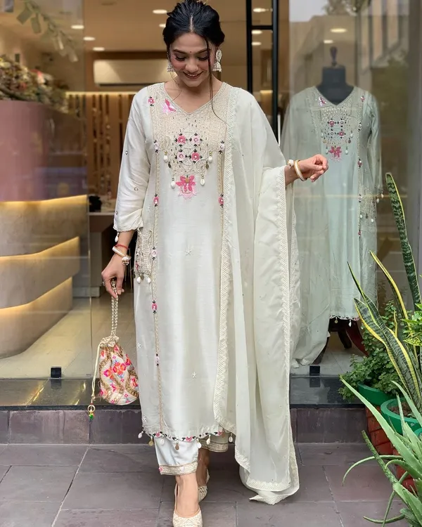 Beautiful_Rayon_Embroidered_&_Sequence_Work_Kurta_Pant_&_Dupatta_For_Women