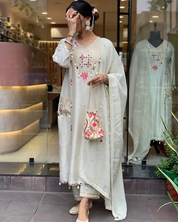 Beautiful_Rayon_Embroidered_&_Sequence_Work_Kurta_Pant_&_Dupatta_For_Women