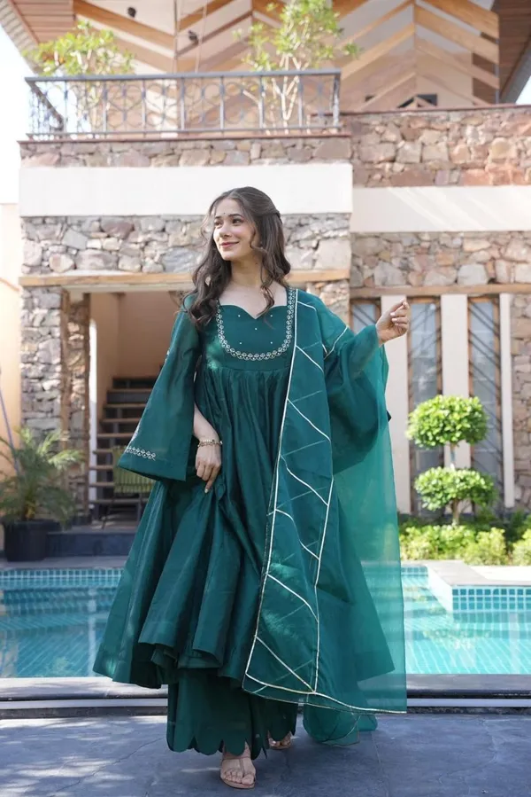 Teal_Chinon_Silk_Embroidered_Anarkali_Suit_For_Women