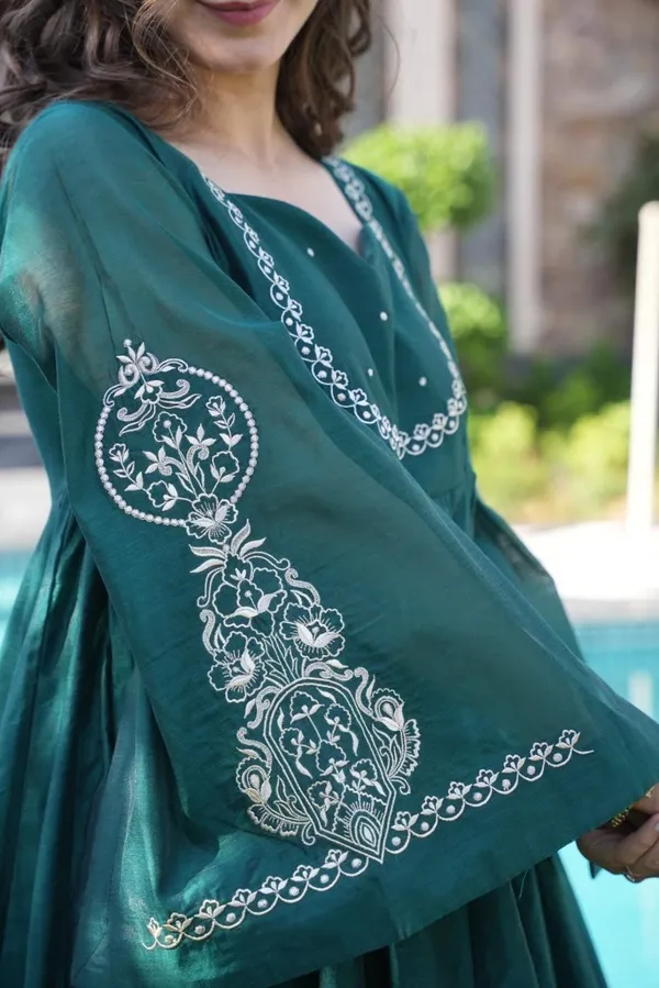 Teal_Chinon_Silk_Embroidered_Anarkali_Suit_For_Women