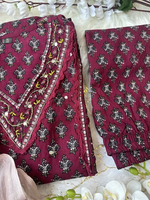 Cotton_Dabu_Printed_&_Embroidered_Kurta_Pant_&_Dupatta_Set_For_Women