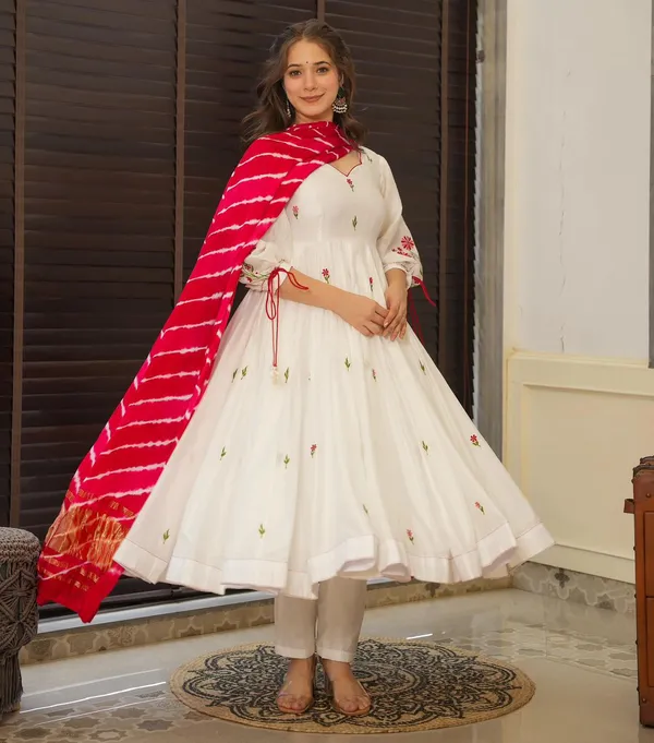 White_Georgette_Embroidered_Anarkali_Suit_For_Women