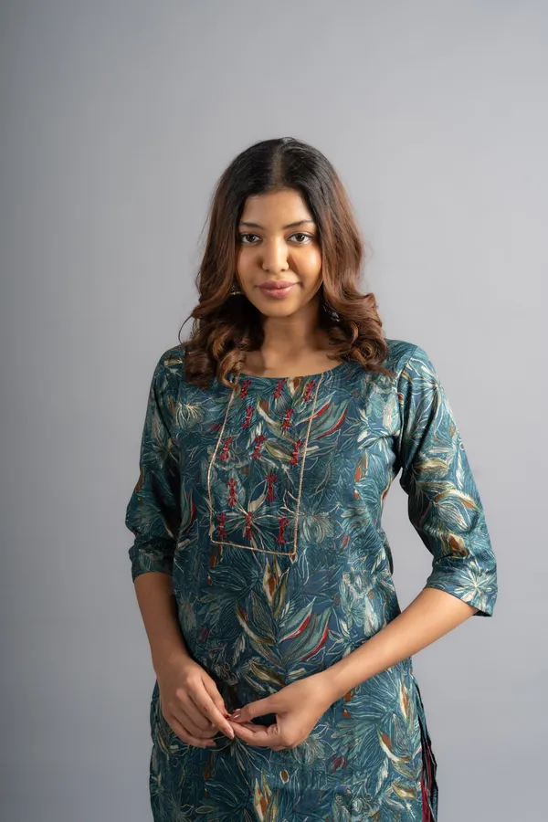 Cotton_Printed_A-Line_Kurta_-_Ultramarine_Blue_For_Women