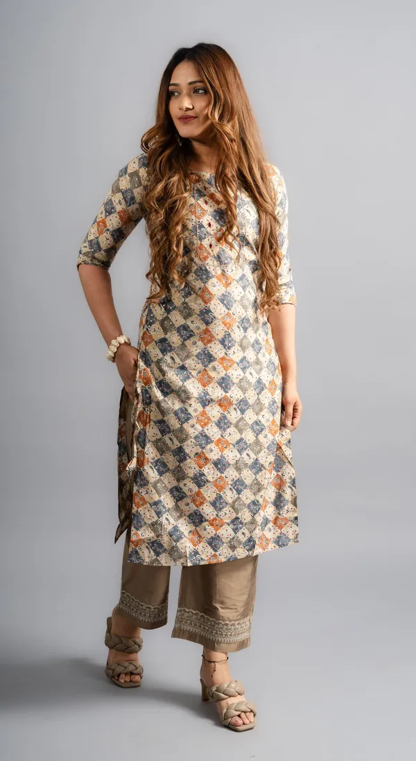 Cotton_Printed_A-Line_Kurta_-_Biege_White_For_Women