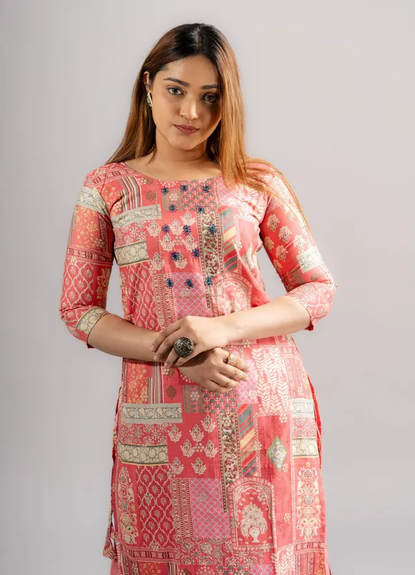 Cotton_Printed_A-Line_Kurta_-Pink_For_Women